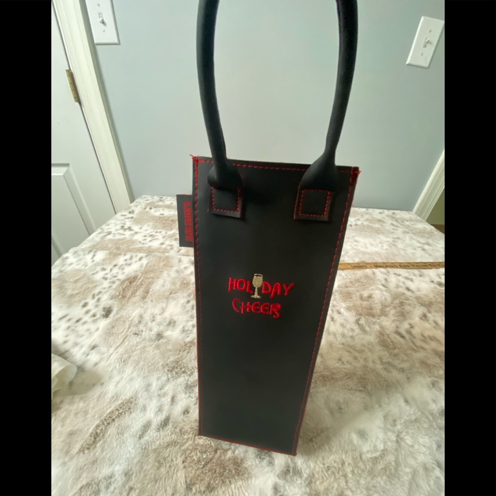 Perfect Bottle Tote Wine Gift Bag - Black  Nylon/vinyl Bag